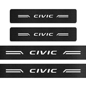 4 black and white Honda Civic threshold entry guard decals. Other colors avail.